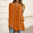 thumbnail image 1 of FDGIU Velvet Tops for Women - Long Sleeve Button Down Collared Shirt Fall Winter Blouses, 1 of 5