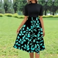 thumbnail image 1 of FDGIU Vintage A-Line Skirt - Women's High Waist Pleated Midi Skirt with Pockets (Polka Dot, Rockabilly Style), 1 of 6