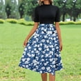 thumbnail image 1 of FDGIU Vintage A-Line Skirt - Women's High Waist Pleated Midi Skirt with Pockets (Polka Dot, Rockabilly Style), 1 of 6