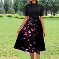 thumbnail image 1 of FDGIU Vintage A-Line Skirt - Women's High Waist Pleated Midi Skirt with Pockets (Polka Dot, Rockabilly Style), 1 of 6