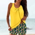 thumbnail image 1 of FDGIU Women Blouson Tankini Swimsuit - Two Piece Tummy Control Bathing Suits with High Waisted Bottom Loose Fit Swimwear, 1 of 6