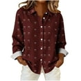thumbnail image 1 of FDGIU ‌‌‌‌Women Valentine's Day Shirt - Long Sleeve Button Down V-Neck Love Heart Graphic Cute Top, 1 of 5