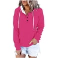 thumbnail image 1 of FDGIU Women's 2025 Hoodies - Long Sleeve Crewneck Pullover Sweatshirts with Pockets, Plus Size Fleece Loose Fit Fall Fashion, 1 of 4