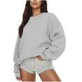 thumbnail image 1 of FDGIU Women's 2025 Oversized Sweatshirt - Fleece Crewneck Pullover, Soft Comfy Long Sleeve Trendy Top for Fall Winter Outfits, 1 of 5