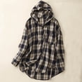 thumbnail image 1 of FDGIU Women's 2025 Plaid Shacket - Fleece Hooded Jacket, Warm Button Front Fall Winter Coat,Casual Plaid Fleece Hoodie Jacket, 1 of 5