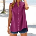 thumbnail image 1 of FDGIU Women's 2025 Summer Linen Shirts - Sleeveless Button Down Blouse, V-Neck Linen Tank Tops for Work/Casual, 1 of 6