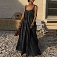 thumbnail image 1 of FDGIU Women's 2026 Summer Wide Strap Scoop Neck Maxi Sundress, Gathered Bust Loose Oversized Sleeveless Long Casual Dress for Beach Vacation Streetwear, 1 of 6