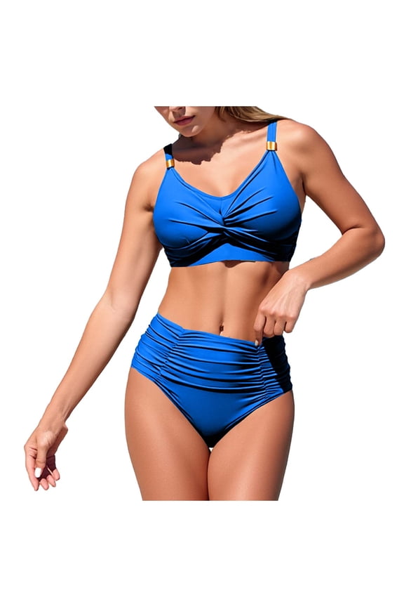 Women's Bikini Set - Sporty Racerback Self Tie Two Piece Swimwear Bathing Suit