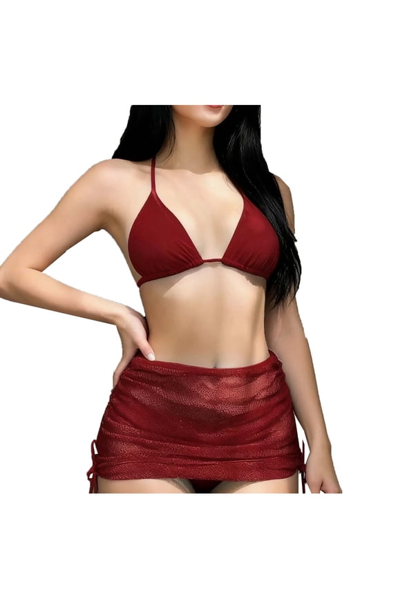 Women's Bikini Set - Sporty Racerback Self Tie Two Piece Swimwear Bathing Suit