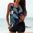 thumbnail image 1 of FDGIU Women's Blouson Tankini Swimsuit - Crew Neck Two Piece Tummy Control with Boyshorts, 1 of 6