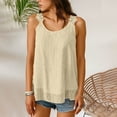 thumbnail image 1 of FDGIU ‌‌Women's Boho Tank Top Sleeveless Summer - Scoop Neck Lace Ruffle Camisole Casual Shirt Vacation Outfits Trendy 2026, 1 of 7