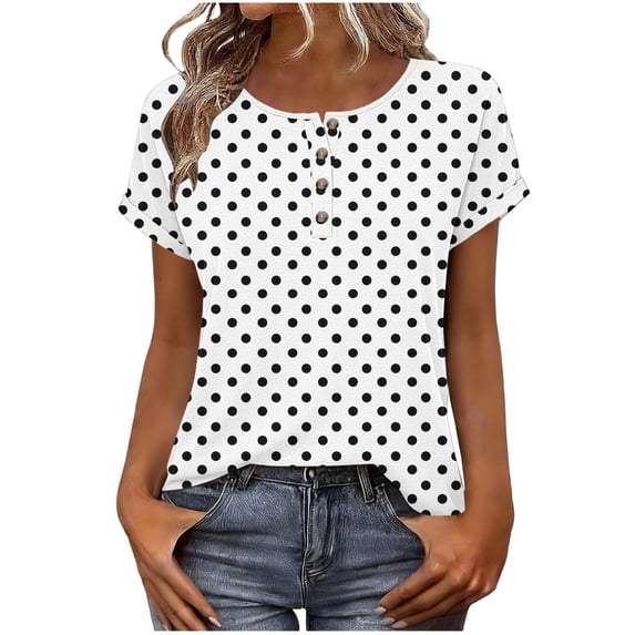 FDGIU Women's Casual Crew Neck Short Sleeve T-Shirts Loose Fit Basic Tees Lightweight Breathable Comfy Blouses for Summer Spring Daily Travel Vacation Outfits