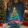 thumbnail image 1 of FDGIU Women's Christmas Long Sleeve T-Shirt - Lightweight Christmas Tree Graphic Top, Snowflake Sequined Blouse, Xmas Vacation Casual Sweatshirt, 1 of 6