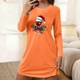 thumbnail image 1 of FDGIU Women's Christmas Nightgown Long Sleeve - Cute Graphic Print Loose Crewneck T-Shirt Dress, Holiday Sleepwear & House Coat, 1 of 6