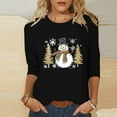 thumbnail image 1 of FDGIU Women's Christmas Shirts 2025 - 3/4 Sleeve Graphic Tee with Xmas Tree & Snowflake Prints, Loose Fit Tunic Top for Holiday, 1 of 5