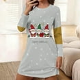 thumbnail image 1 of FDGIU Women's Christmas Sleep Dress, Long Sleeve Comfy Soft Nightie, Round Neck Tshirt Dress Casual House Dress, 1 of 6