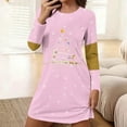 thumbnail image 1 of FDGIU Women's Christmas Sleep Dress, Long Sleeve Comfy Soft Nightie, Round Neck Tshirt Dress Casual House Dress, 1 of 6