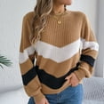 thumbnail image 1 of FDGIU Women's Chunky Knit Sweater Warm Pullover Crewneck Sweater 2025, Oversized Loose Striped Top, Casual Fall Fashion Cozy Tunic, 1 of 7