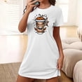 thumbnail image 1 of FDGIU Women's Cute Pajama Dress - Funny Printed Sleepshirt Short Sleeve, Loose Fit Nightgown & Loungewear, 1 of 5