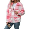 thumbnail image 1 of FDGIU Women's Flannel Shacket - Fleece Lined Hooded Jacket, Casual Long Sleeve Loose Fit Plaid Outerwear for Fall Winter Fashion, 1 of 7