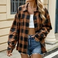 thumbnail image 1 of FDGIU Women's Flannel Shacket - Fleece Lined Hooded Jacket, Casual Long Sleeve Loose Fit Plaid Outerwear for Fall Winter Fashion, 1 of 7