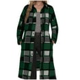 thumbnail image 1 of FDGIU Women's Flannel Shacket - Fleece Lined Hooded Jacket, Casual Long Sleeve Loose Fit Plaid Outerwear for Fall Winter Fashion, 1 of 5