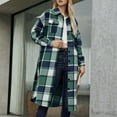 thumbnail image 1 of FDGIU Women's Flannel Shacket - Fleece Lined Hooded Jacket, Casual Long Sleeve Loose Fit Plaid Outerwear for Fall Winter Fashion, 1 of 7