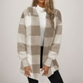 thumbnail image 1 of FDGIU Women's Flannel Shacket - Fleece Lined Hooded Jacket, Casual Long Sleeve Loose Fit Plaid Outerwear for Fall Winter Fashion, 1 of 5