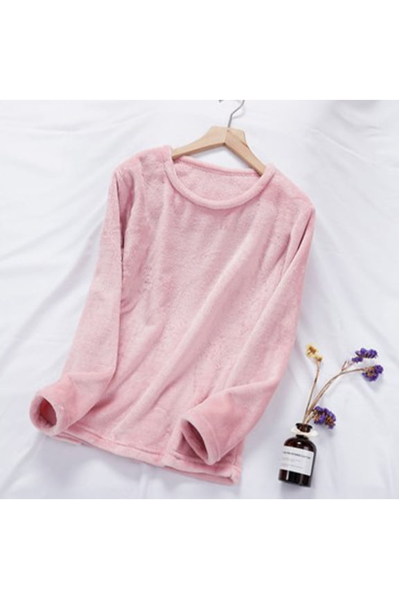 Women's Fleece Pajama Jacket, Oversized V-Neck Cardigan Coat with Pockets, Cozy Winter Sleepwear & Loungewear