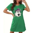 thumbnail image 1 of FDGIU Women's Halloween Pajamas Nightgown Short Sleeve Printed Sleepshirt, Soft Breathable Sleepwear Loungewear, Trendy Loose Pajama Dress with Pockets, 1 of 4
