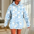 thumbnail image 1 of FDGIU Women's Halloween Sweatshirt 2025 - Spooky Ghost and Pumpkin Graphic Long Sleeve, Cute Fall Pullover Top, Funny Crewneck Cozy Seasonal Fashion, 1 of 5