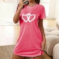 thumbnail image 1 of FDGIU Women's Heart Printed Nightgown for Valentine's Day - Soft Short Sleeve Sleepshirt Pajama Dress Loungewear S-2XL, 1 of 6