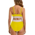 thumbnail image 1 of FDGIU Women's High Waisted Bikini Set V Neck Front & Adjustable Straps Two Piece Swimsuit, Tummy Control Tankini Bathing Suit, for Beach Vacation; Bathing Suits for Women, 1 of 6