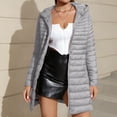 thumbnail image 1 of FDGIU Women's Hood Mid Length Quilted Puffer Coat, Full Zip Snap Button Lightweight Padded Jacket with Side Pockets for 2026 Fall Winter Travel Daily Layering, 1 of 8