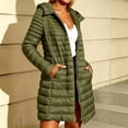 thumbnail image 1 of FDGIU Women's Hood Mid Length Quilted Puffer Coat, Full Zip Snap Button Lightweight Padded Jacket with Side Pockets for 2026 Fall Winter Travel Daily Layering, 1 of 6
