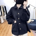 thumbnail image 1 of FDGIU Women's Lapel Collar Button Down Oversized Shacket, Long Sleeve Twill Cargo Jacket with Multi Patch Pockets for Spring Fall Outdoor Daily Layering, 1 of 7