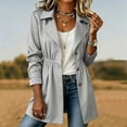thumbnail image 1 of FDGIU Women's Lapel Collar Waist Mid Length Trench Coat, Adjustable Cuff Long Sleeve Button Down Lightweight Wind Jacket with Side Pockets for 2026 Spring Fall Daily Casual Layering, 1 of 8