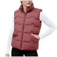 thumbnail image 1 of FDGIU Women's Long Puffer Vest - Sleeveless Hooded Quilted Zip Up, Lightweight Warm Winter Trendy Jacket, 1 of 6