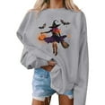 thumbnail image 1 of FDGIU Women's Loose Cute Crewneck Pullover, Halloween Graphic Tees for Women, Pumpkin Long Sleeve Tops, Soft Breathable Casual Top，Oversized Hooded Sweatshirts Fall, 1 of 4