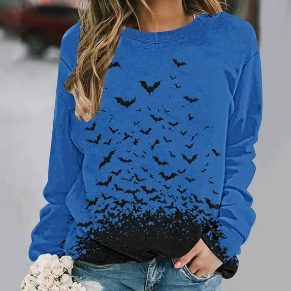 FDGIU Women's Loose Cute Crewneck Pullover, Halloween Graphic Tees for Women, Pumpkin Long Sleeve Tops, Soft Breathable Casual Top,Oversized Hooded Sweatshirts Fall