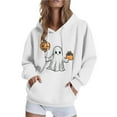 thumbnail image 1 of FDGIU Women's Loose Cute Crewneck Pullover, Halloween Graphic Tees for Women, Pumpkin Long Sleeve Tops, Soft Breathable Casual Top，Oversized Hooded Sweatshirts Fall, 1 of 4