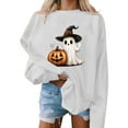 thumbnail image 1 of FDGIU Women's Loose Cute Crewneck Pullover, Halloween Graphic Tees for Women, Pumpkin Long Sleeve Tops, Soft Breathable Casual Top，Oversized Hooded Sweatshirts Fall, 1 of 4