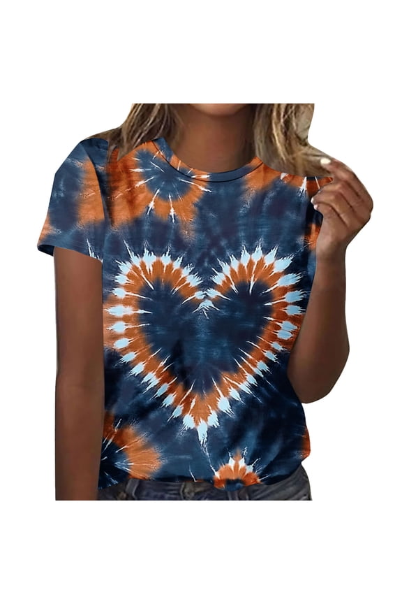 Women's Love Heart Graphic Tee - V-Neck Valentine T-Shirt Comfy Casual Blouse Gift