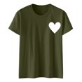 thumbnail image 1 of FDGIU ‌Women's Love Heart Graphic Tee - V-Neck Valentine T-Shirt Comfy Casual Blouse Gift, 1 of 6