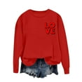 thumbnail image 1 of FDGIU ‌Women's Love Heart Sweatshirt, Valentine's Day Graphic Tee Long Sleeve Casual Top for Party & Gift Exchange, 1 of 4
