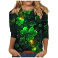 thumbnail image 1 of FDGIU ‌‌‌‌Women's St. Patrick's Day T-Shirt - Short Sleeve Crew Neck Shamrock Graphic Tee, 1 of 5