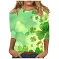 thumbnail image 1 of FDGIU ‌‌‌‌Women's St. Patrick's Day T-Shirt - Short Sleeve Crew Neck Shamrock Graphic Tee, 1 of 5