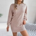 thumbnail image 1 of FDGIU Women's Oversized Knit Sweater 2025 - Chunky Solid Color Crew Neck Pullover, Warm Winter Fall Top, Cozy Casual Loose Fit, 1 of 7