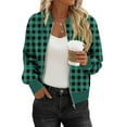 thumbnail image 1 of FDGIU Women's Plaid Flannel Hooded Shacket - Long Sleeve Zipper & Pockets for Casual Outdoor Activities, 1 of 6