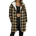 thumbnail image 1 of FDGIU Women's Plaid Fleece Coat - Sherpa Lined Plus Size Warm Winter Zip Up Outerwear for Cold Weather, 1 of 5